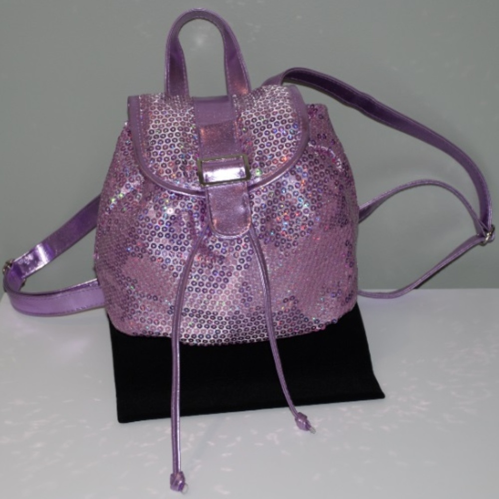 SOLD-Sequence Purple Mini kids back pack purse